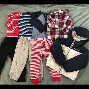 8 Piece 3T Boys Winter Lot Bundle Play Clothes Jacket Long Sleeve Sweatpants